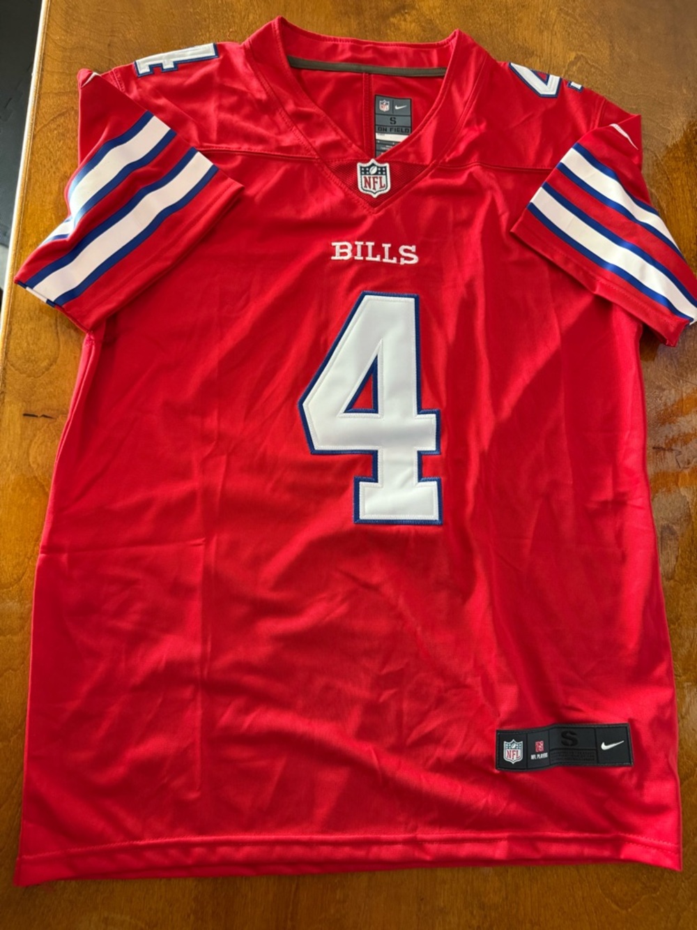 James Cook III Buffalo Bills #4 Red Football Jersey size Small